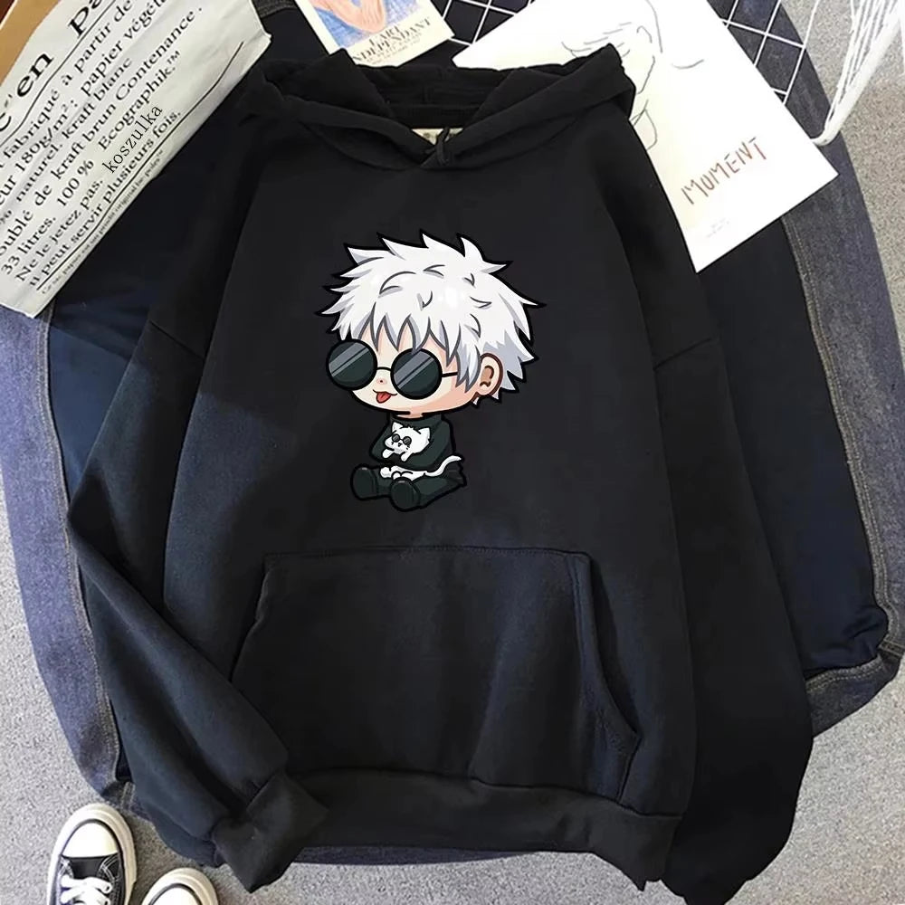 Anime Jujutsu Kaisen Gojo Satoru Cute Chibi Hoodie – Unisex Oversized Graphic Sweatshirt 8