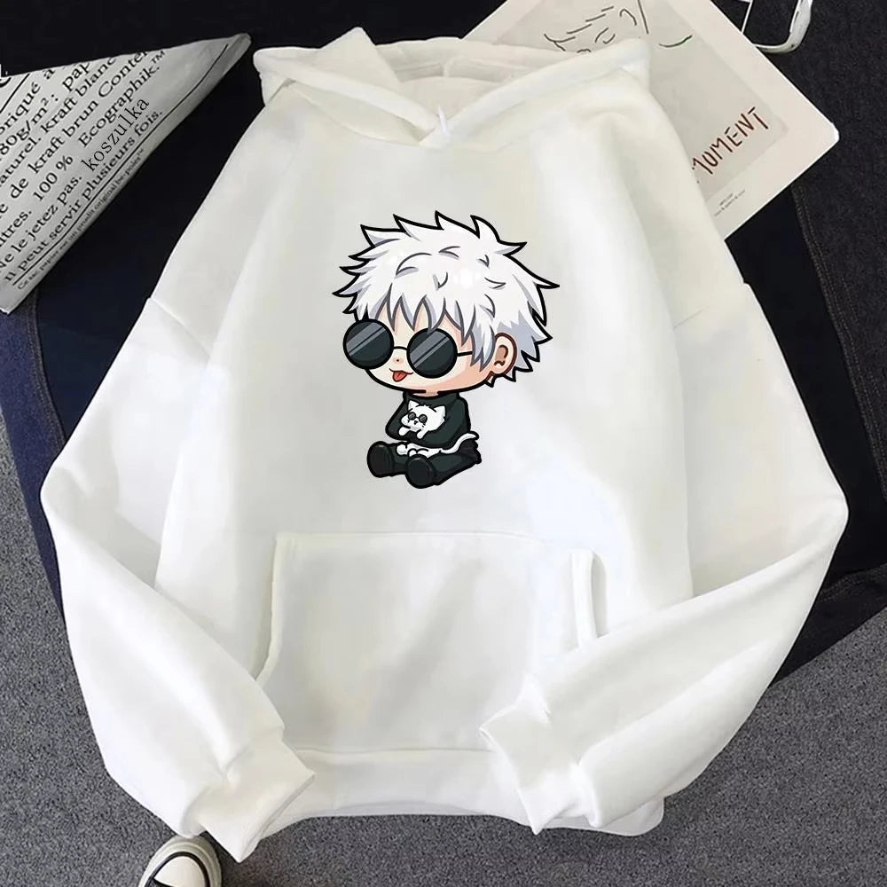 Anime Jujutsu Kaisen Gojo Satoru Cute Chibi Hoodie – Unisex Oversized Graphic Sweatshirt