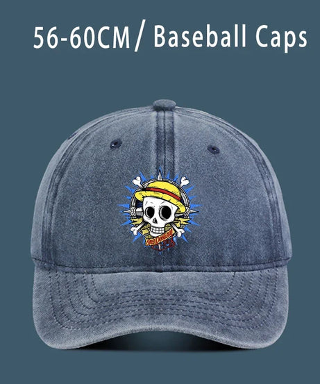 One Piece Luffy  Women Men Baseball Cap Cartoon Anime Figure Print Hat Boy Girl Breathable Kid Hat HipHop Boy NetCap Gift