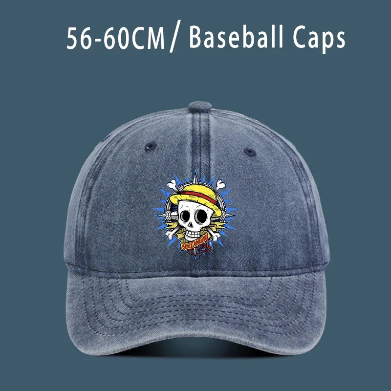 One Piece Luffy  Women Men Baseball Cap Cartoon Anime Figure Print Hat Boy Girl Breathable Kid Hat HipHop Boy NetCap Gift