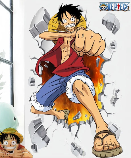 One Piece Anime Luffy Poster Wall Sticker Personality Creative Fashion Boys Dormitory Decoration Wallpaper Self Adhesive