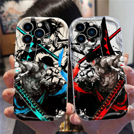 One Piece Roronoa Zoro For Apple iPhone 15 14 13 12 11 XS XR X Pro Max Plus Wave Oil Funda Phone Case Anime