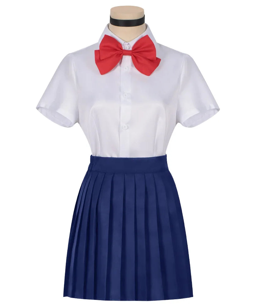 Anime Momo Ayase Cosplay Costume Women Sailor Dress Pink Sweater Skirt School Uniform Disguise Suits Halloween Carnival Clothes