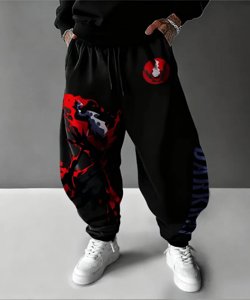 Pokémon Anime Printed Men's Sweetpants Autumn/Winter New Style American Street Hip Hop Large Loose Casual Cotton Pants