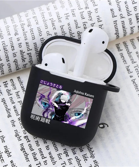 Anime Jujutsu Kaisen Case for Airpods 3 2 1 Pro Silicone Bluetooth Headphone Cover Gojo Satoru Air Pod Earphone Box Black Coque