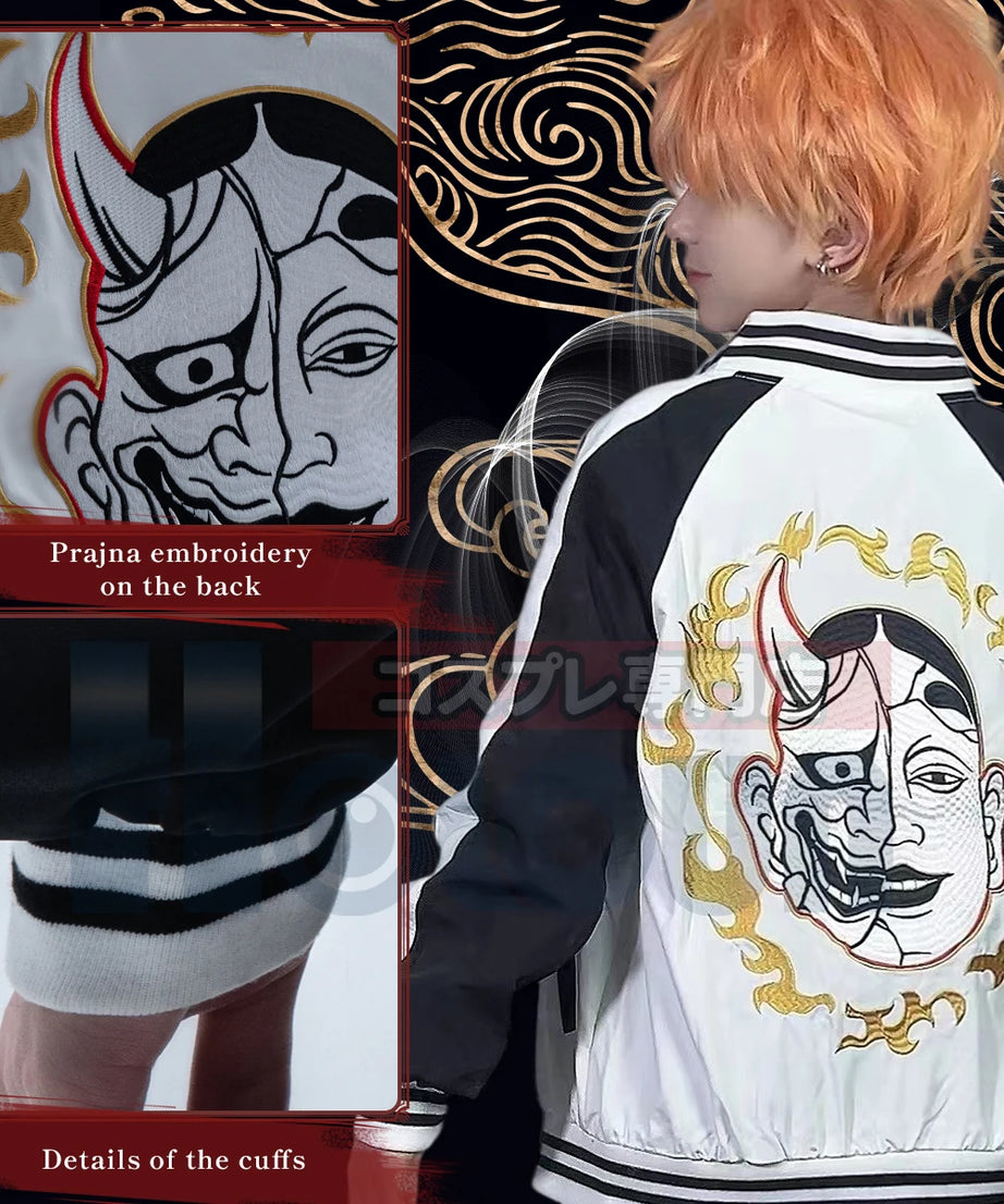 Anime Costume Souta Nahoya Kawata Jacket Smiley Angry High Density Embroidery Casual Wear Halloween Gift