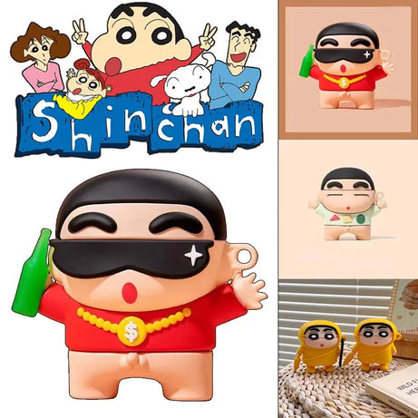 Crayon Shin-chan Silicone Case – Cute Cartoon AirPods 1/2/3/Pro Cover with Hook
