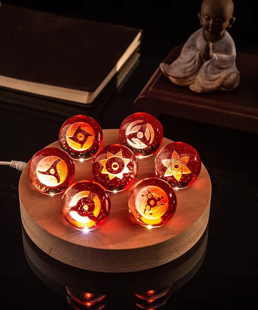 Naruto Night Light Writes Wheel Eye Crystal Ball Anime Sasuke Desktop Decor Ornaments Led Night Lamp Home Atmosphere Lights