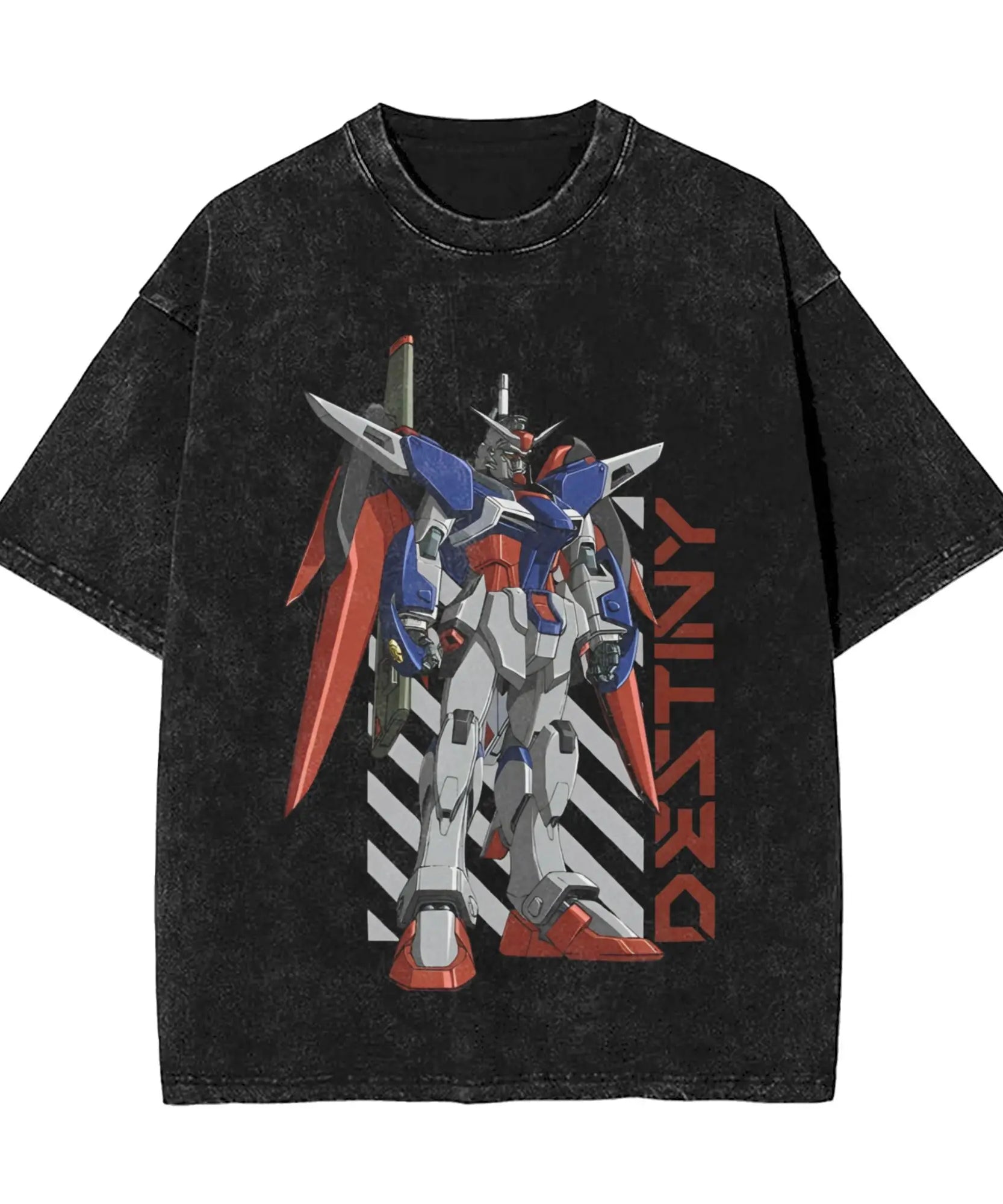 Y2k Clothes Gundam Graphic T-shirts Man Summer Trendy Casual Short Sleeved Tee Women's Vintage Washed Cotton Gym Clothing Tops