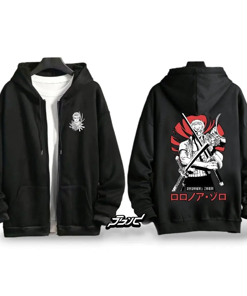 Autumn Winter One Piece Luffy Anime Hooded Jacket Men Women Zip Up Sweatshirt oversized Casual Streetwear Cosplay Graphic Hoodie