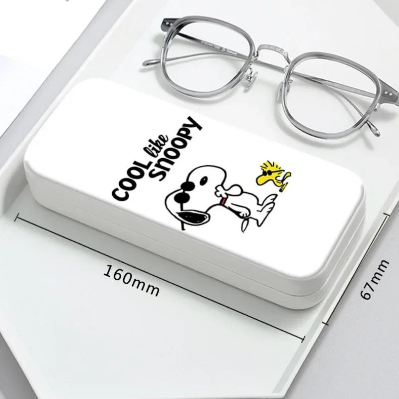 Snoopy Girl Korean Fresh Student Cute Disney Fashion Simple Anti-fall Portable Anti-Stress Folding Glasses Case
