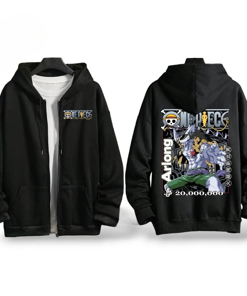 Autumn Winter One Piece Luffy Anime Hooded Jacket Men Women Zip Up Sweatshirt oversized Casual Streetwear Cosplay Graphic Hoodie