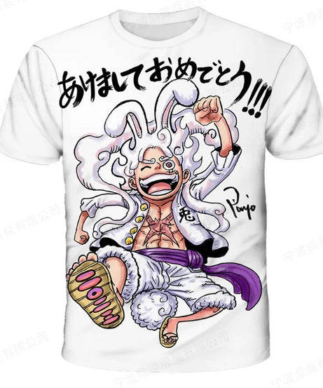Hot Selling One Piece 3D Printing Fashion Children's Anime Luffy Men's Clothing Children's Boys' T-shirt Summer Short Sleeved