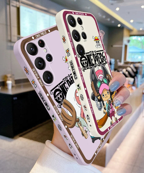 One Piece Chopper Cute Girl Liquid Left Rope For Samsung Galaxy S24 S23 S22 S21 S20 FE S10 Ultra Plus Lite 5G Cover Funda