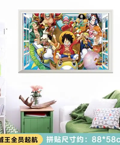 One Piece Anime Luffy Poster Wall Sticker Personality Creative Fashion Boys Dormitory Decoration Wallpaper Self Adhesive