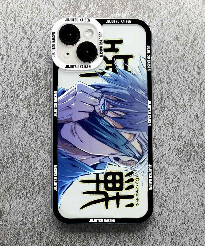 Gojo Satoru Clear Soft Case – Jujutsu Kaisen iPhone 11–16 Pro Max & Plus