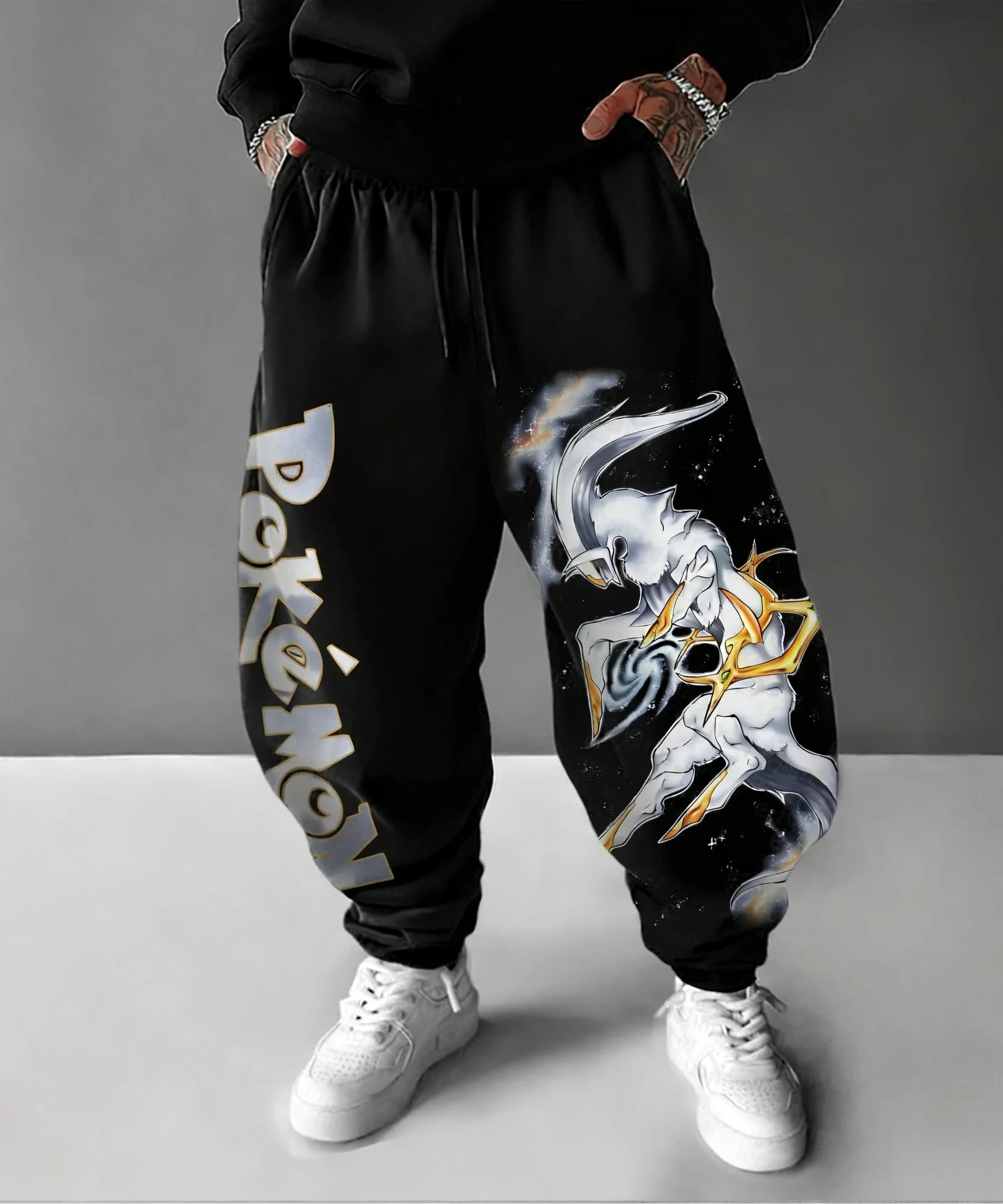 Pokémon Anime Printed Men's Sweetpants Autumn/Winter New Style American Street Hip Hop Large Loose Casual Cotton Pants