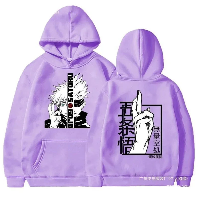 Anime Jujutsu Kaisen Gojo Satoru Graphic Hoodie – Unisex Pullover Sweatshirt 7