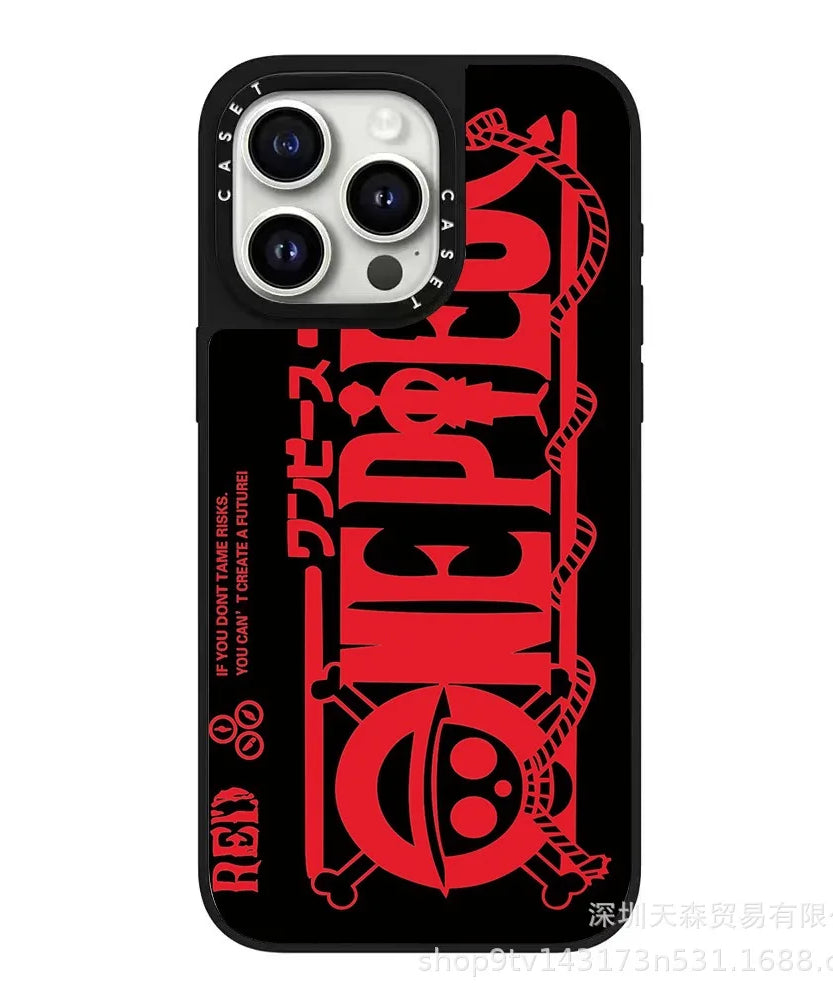 One Piece x Naruto Mirror Phone Case – Anti-Fall Collection for iPhone 16 Pro Max