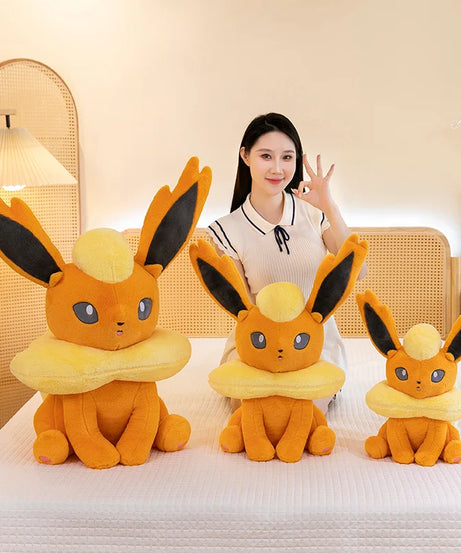 45/80cm Flareon Pokemon Plush Toys Large Anime Doll Cute Pillow Giant Pokémon Plushie Stuffed Gift for Kids Christmas