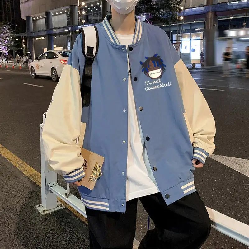 Anime One Piece Monkey D. Luffy  Anime Baseball Jacket Men's Loose Autumn Coat Versatile Casual Top