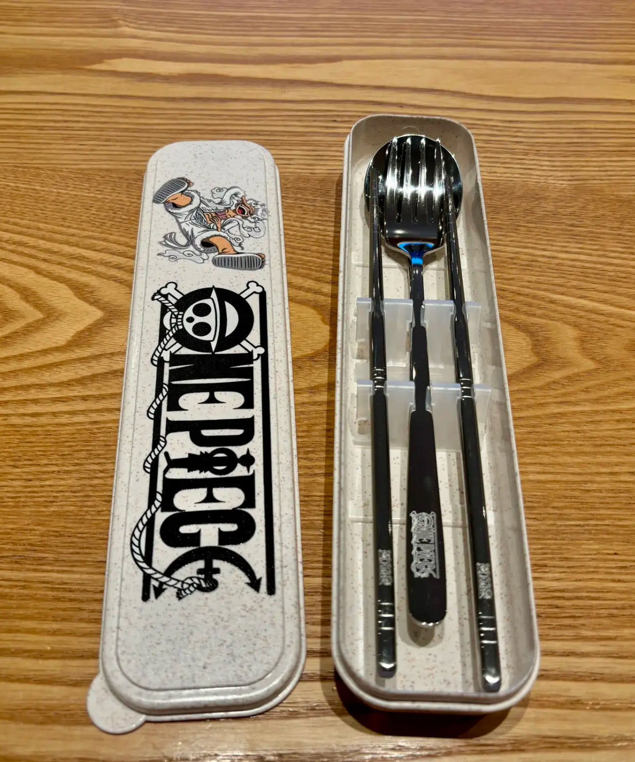 New ONE PIECE Anime Nika Luffy Chopper 304 Stainless Steel Portable Tableware 304 Spoon Fork Chopsticks Student Party Gift