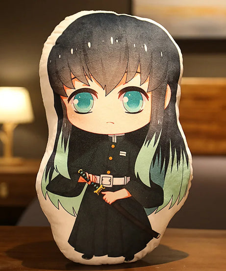 Tanjiro & Nezuko Plush Pillow – Demon Slayer Anime Cushion