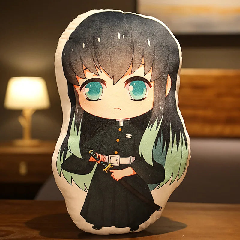 Tanjiro & Nezuko Plush Pillow – Demon Slayer Anime Cushion