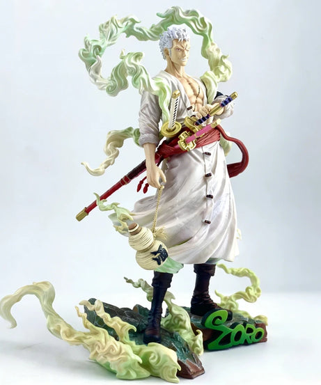 28cm One Piece Nika Style Roronoa Zoro Anime Figure PVC Double Head Statue Collectible Model Toy With Base Desktop Ornament Gift