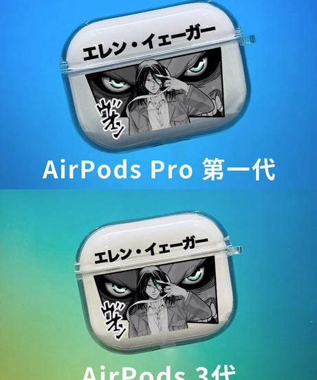 Anime Attack on Titan Earphone Case For Apple iPhone Charging Box For AirPods 42 3 Pro2 Clear wireless Bluetooth headphone case