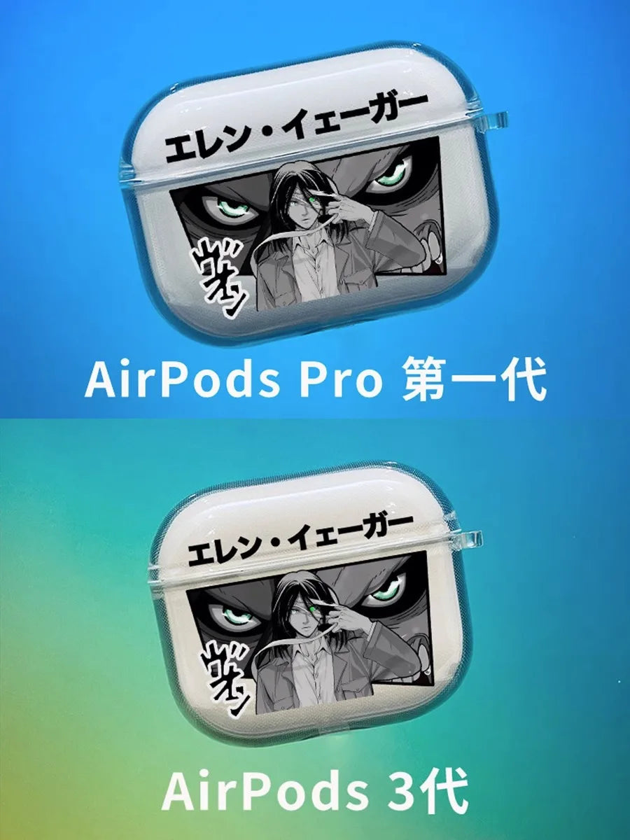 Anime Attack on Titan Earphone Case For Apple iPhone Charging Box For AirPods 42 3 Pro2 Clear wireless Bluetooth headphone case