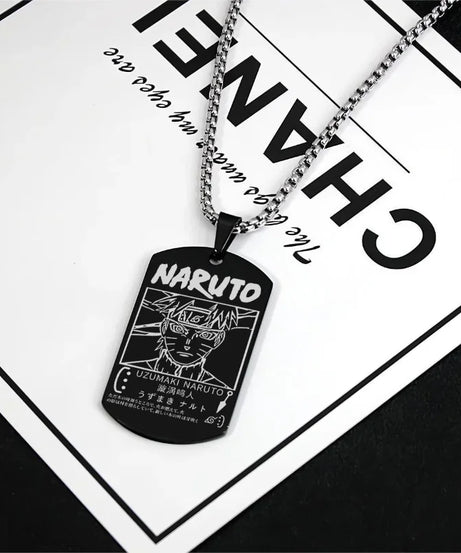 Naruto Kakashi Necklace Pendant Stainless Steel Chain Fashion Alloy Student Children Creative Necklace Clothing Accessories Gift