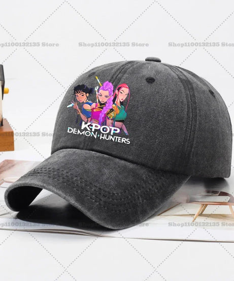 Kpop Demon Hunteres Baseball Cap for Girls Boys Summer Adjustable Sun Hat Anime Cute Retro Sunbonnet Adult Women Headgear Gift