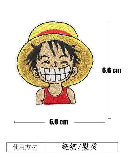 One Piece Luffy Animation Character Embroidery Ironing Cloth Sticker Fashion Clothes DIY Hole Patch Cloth Sticker