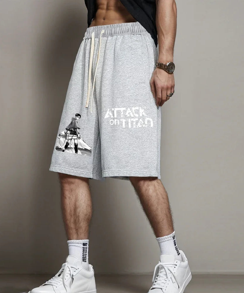 Attack on Titan Shorts Anime Printed Shorts Summer Casual Sportswear Men GYM Workout Male Fitness Sport Shorts Hip Streetwear