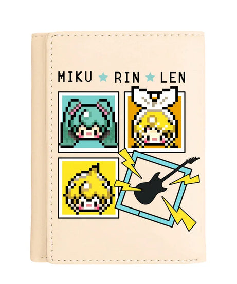 Hatsune Miku Anime Peripheral Zipper New PU Wallet Handsome Personality Boy Print Coin Purse Short Card Pack Holiday Gift