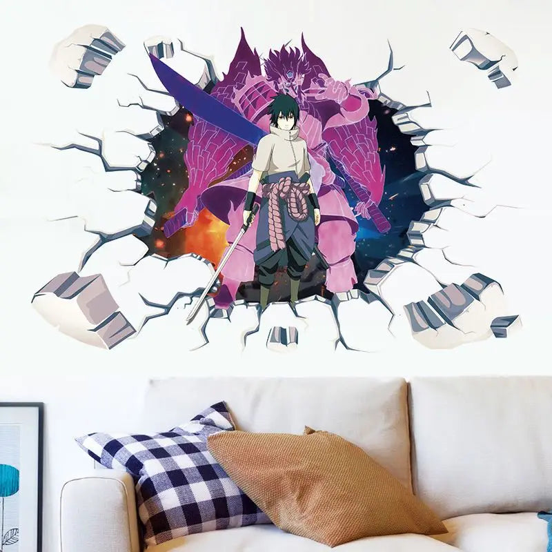 Naruto 3D Stereoscopic Wall Sticker Personality Naruto Student Dormitory Poster Wallpaper Self Adhesive Interior Decoration