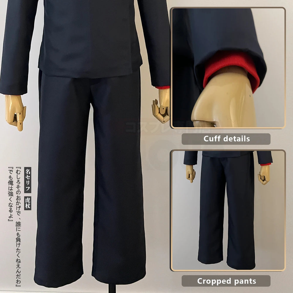 Anime Jujutsu Kaisen Yuji Itadori Cosplay Costume – Uniform & Wig Set 3