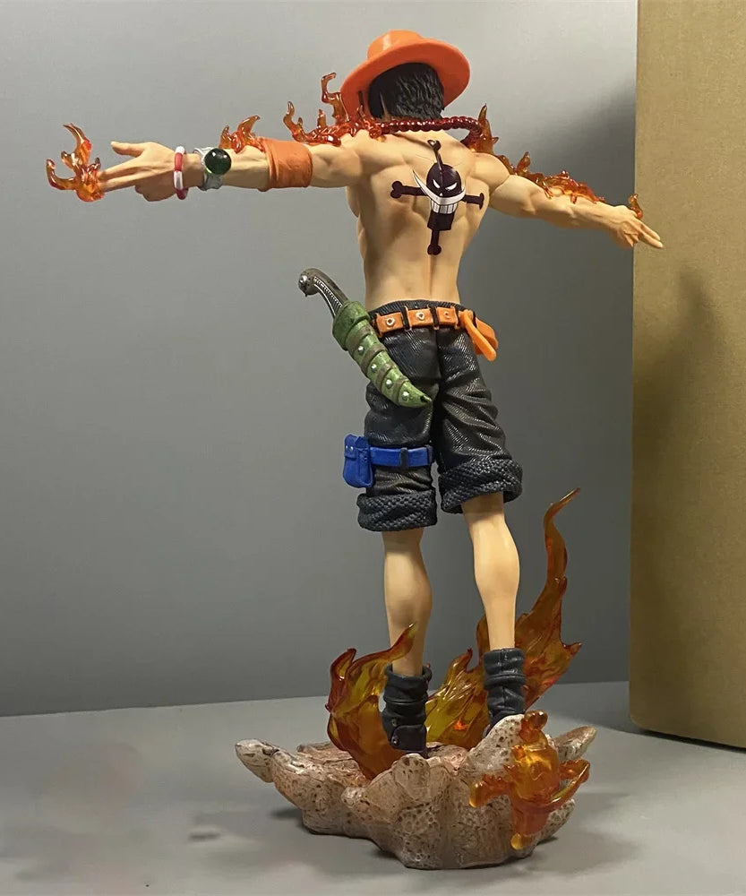 27cm One Piece Anime Ace Figure Portgas D Ace Action Figurine Pvc Model Statue Doll Collection Decoration Toys Gift Ornaments