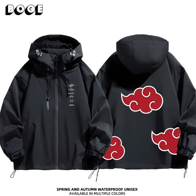 Anime Naruto Akatsuki Windbreaker Jacket – Hooded Spring & Autumn Coat for Men & Women 2