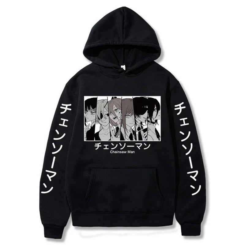 Chainsaw Man Denji & Power Manga Graphic Hoodie Harajuku Streetwear