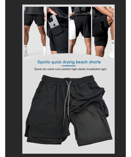 The Latest ONE PIECE  Animation Peripheral Printing Double-layer Shorts Men's Sports Breathable Five-point Pants