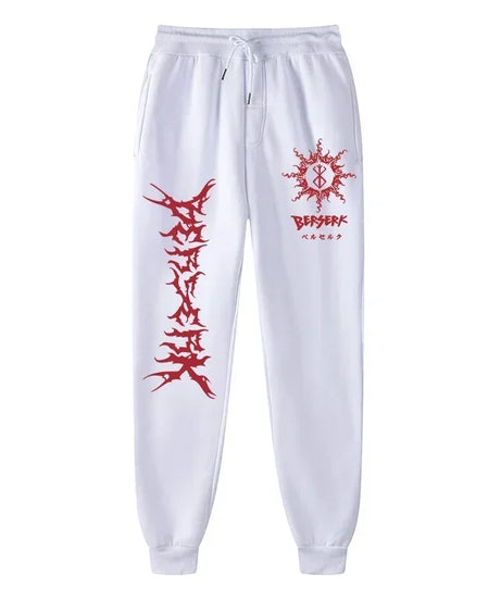 Men's berserk animated printed sportswear pants sports jogging pants casual polar lining pocket pants