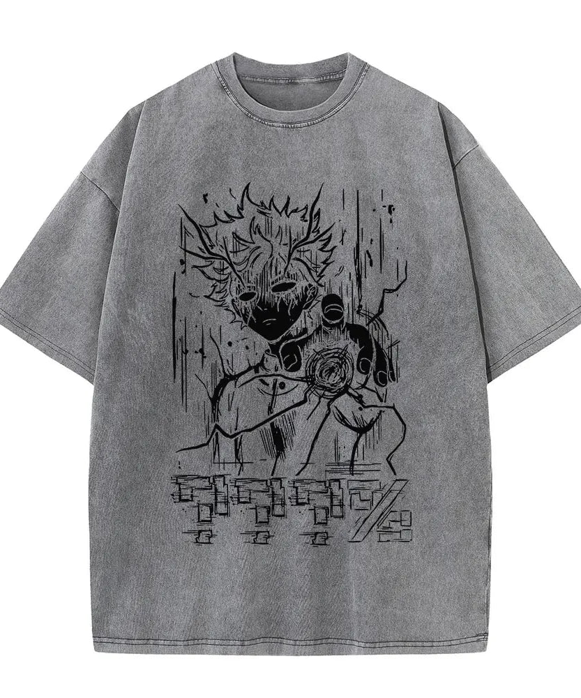 Mob Psycho 100 Vintage Graphic T-Shirt – Harajuku Streetwear Cotton Tee for Men
