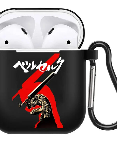 anime Berserk Guts Zodd Earphone Case For AirPods4 1 2 3 Pro Black Soft silicone wireless Bluetooth headphone case