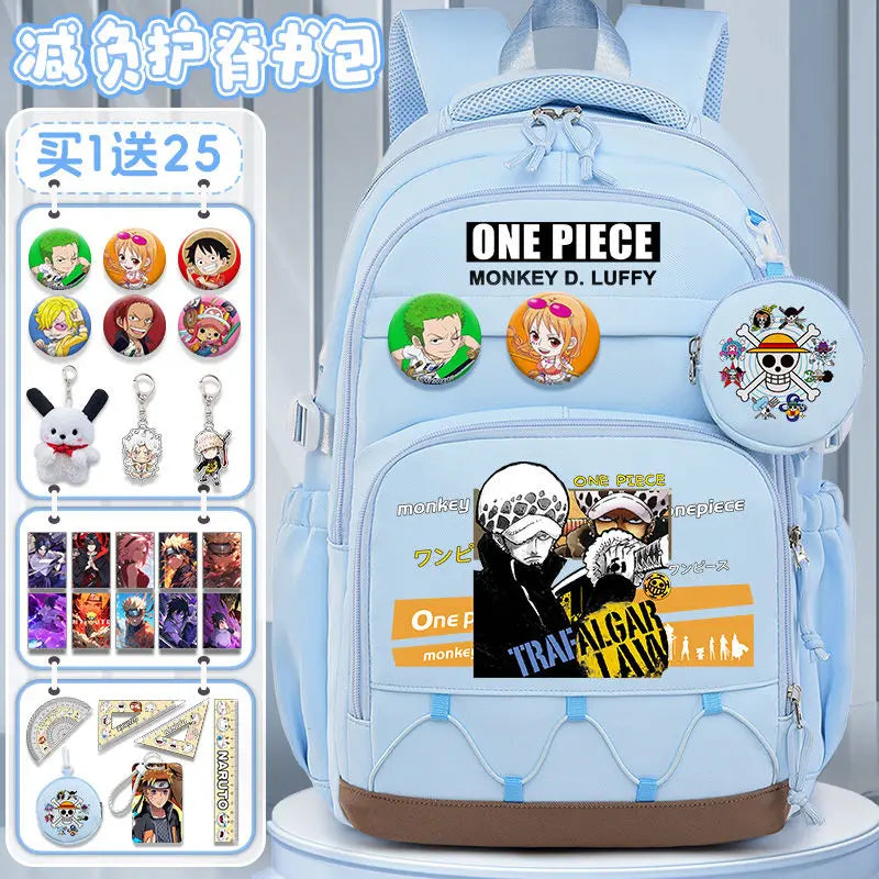 One Piece Luffy Backpack – Large Canvas School & Travel Bag