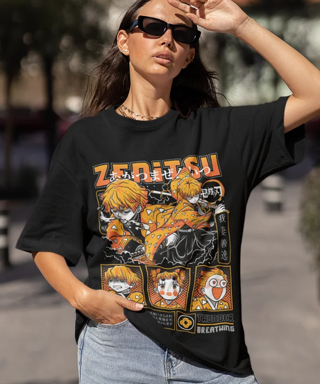 Agatsuma Zenitsu T-Shirt – Demon Slayer Kimetsu no Yaiba Anime Tee