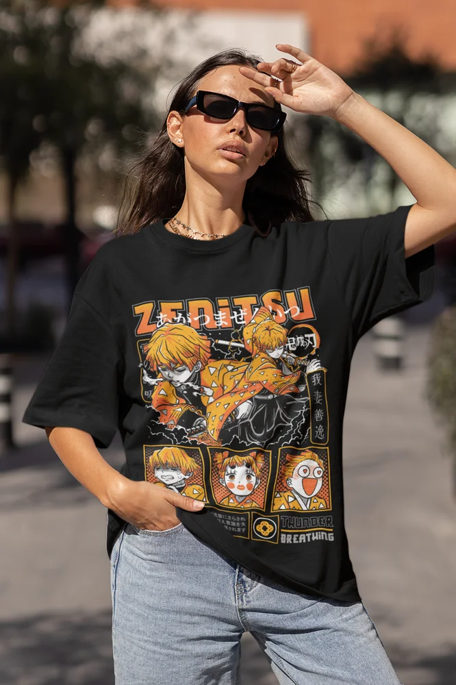 Agatsuma Zenitsu T-Shirt – Demon Slayer Kimetsu no Yaiba Anime Tee