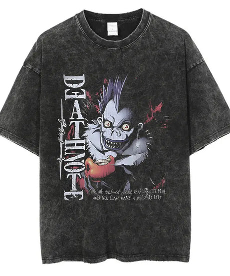 Death Note Oversized Vintage T-Shirt – Anime Streetwear Summer Cotton Tee
