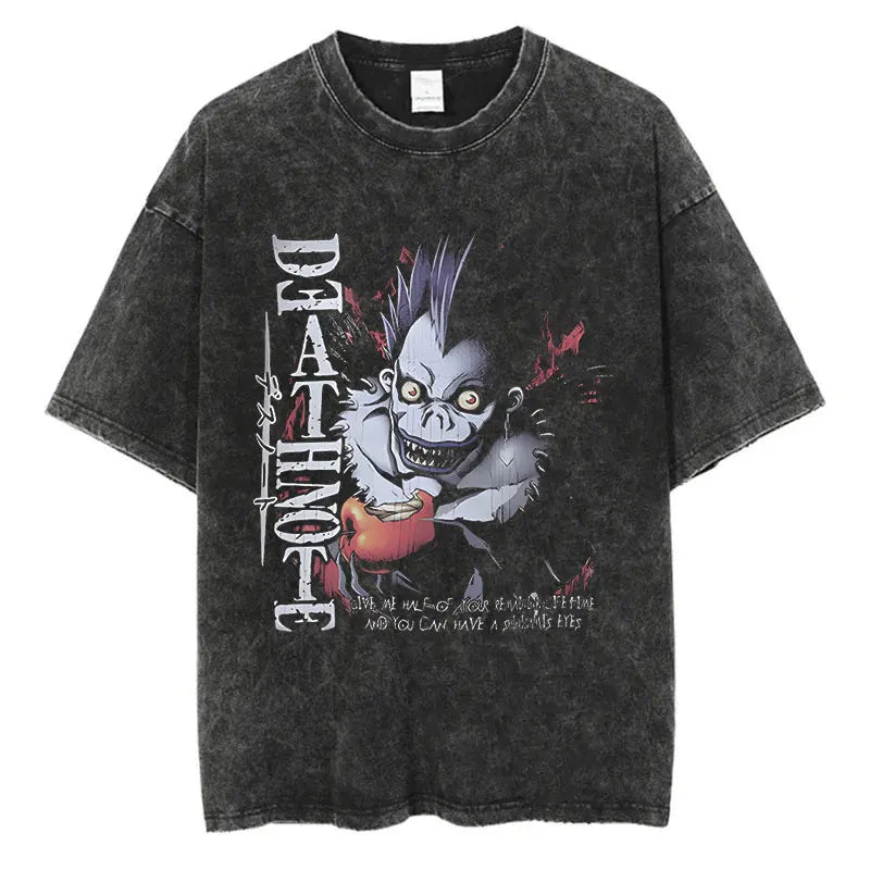 Death Note Oversized Vintage T-Shirt – Anime Streetwear Summer Cotton Tee